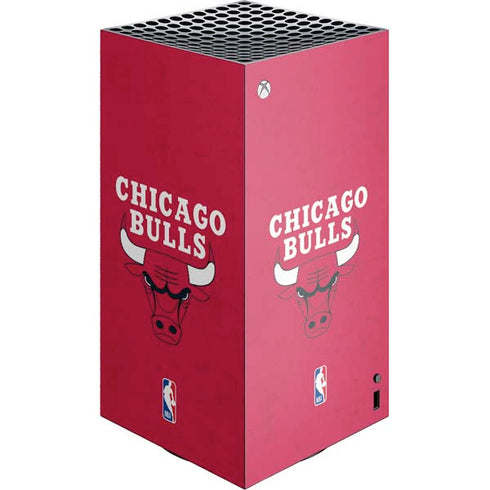 NBA Chicago Bulls Red Distressed XBox Series X Digital Edition Console Skin